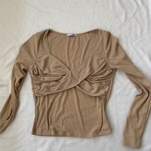 Elegant Tan Long Sleeve Top